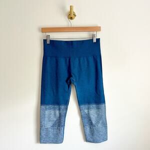 Lululemon Seamlessly Street Crop Leggings Heathered Poseidon Blue 8